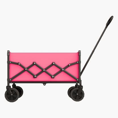 Hopfällbara vagnar 120L & 225LBS Heavy Duty hopfällbar trädgårdsvagn Rosa