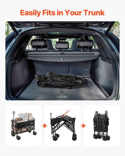 Double Decker Foldable 300L &amp; 450 lbs Heavy Duty Foldable Trolley