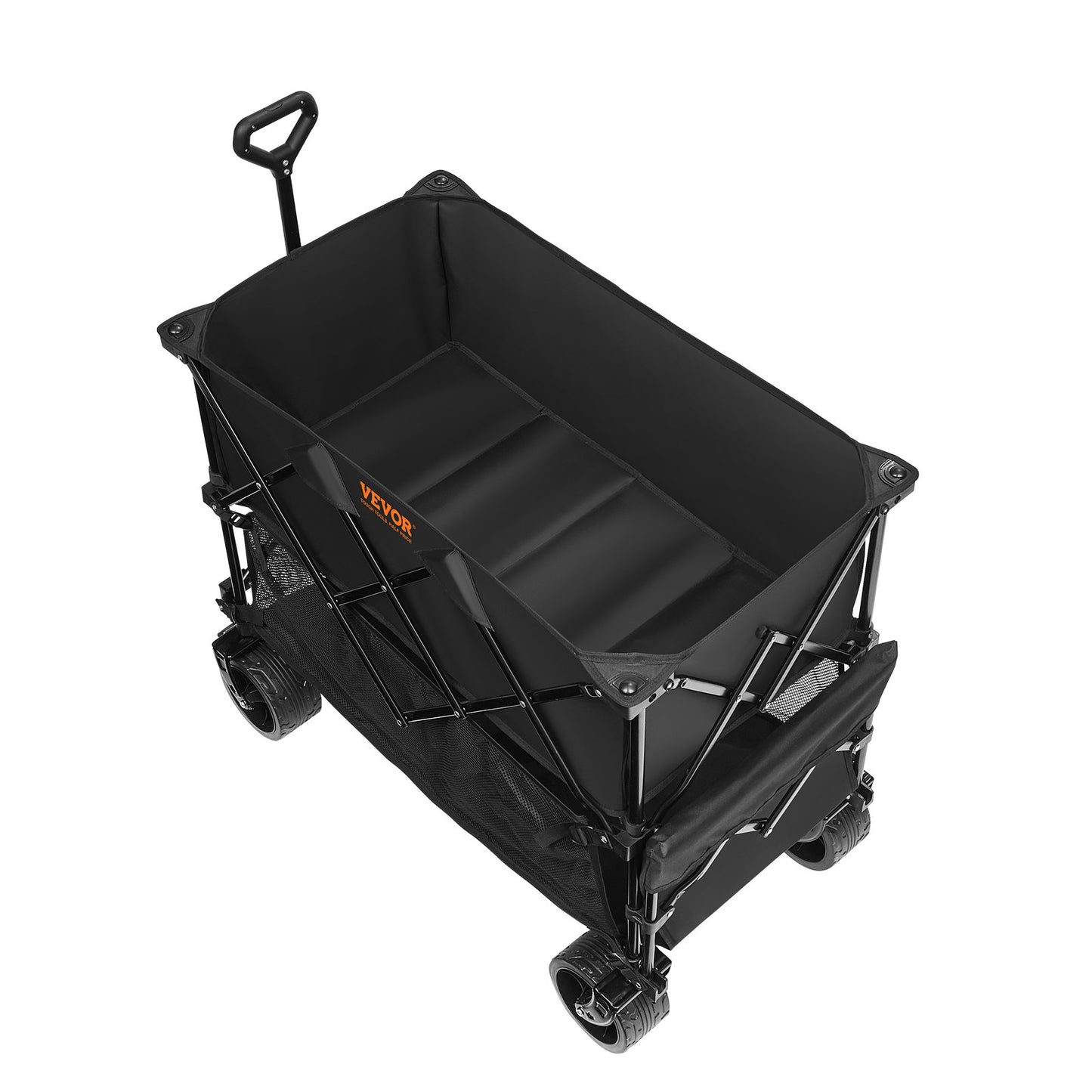 Faltbarer Doppeldeckerwagen, 400 l, faltbarer Wagen mit All-Terrain-Rädern, robuster, faltbarer Wagen mit 350 lbs Tragkraft für Camping, Einkaufen, Garten, 52" extra lange Verlängerung