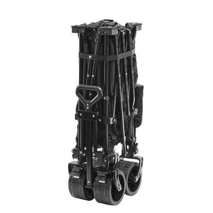 Faltbarer Doppeldeckerwagen, 400 l, faltbarer Wagen mit All-Terrain-Rädern, robuster, faltbarer Wagen mit 350 lbs Tragkraft für Camping, Einkaufen, Garten, 52" extra lange Verlängerung