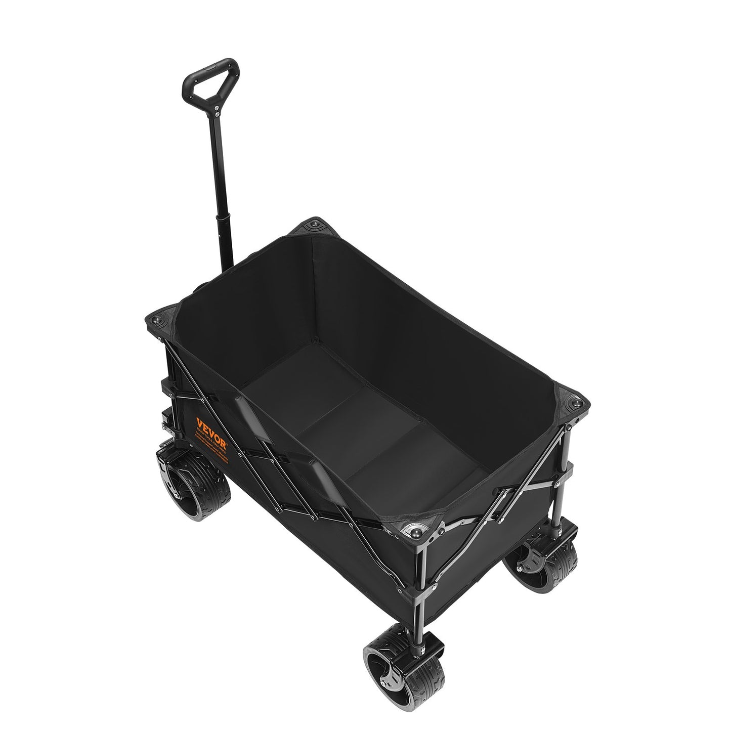 Hopfällbar hopfällbar vagn, 113 L strandvagnsvagn med terränghjul, tung hopfällbar vagn Max 250 lbs med dryckeshållare, sportvagn för camping, shopping, trädgård