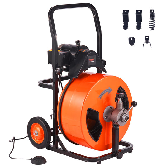 Drain Cleaning Machine Electric Drain Auger 100 FT x 3/4In Automation