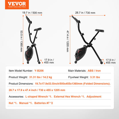 Folding Exercise Bike Fitness Stationary Bike Upright Indoor Cycling Bike