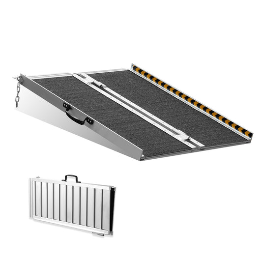 Portable Wheelchair Ramp, 2 ft 800 lbs Capacity, Non-Slip Folding Aluminum Threshold Ramp, Foldable Mobility Scooter Ramp Wheelchair Ramp, Handicap Ramp for Home Stairs, Stairs, Doorways, Curbs