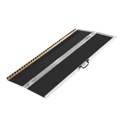 Portable Wheelchair Ramp, 4 ft 800 lbs Capacity, Non-Slip Folding Aluminum Threshold Ramp, Foldable Mobility Scooter Ramp Wheelchair Ramp, Handicap Ramp for Home Stairs, Stairs, Doorways, Curbs