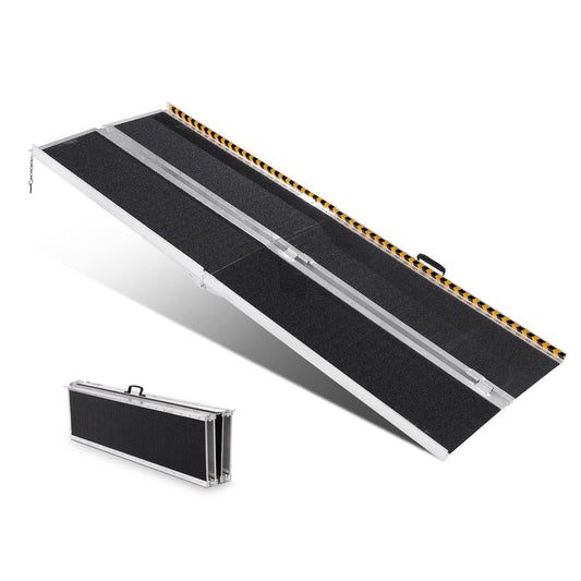 Bärbar Rullstolsramp, 8 fot 800 lbs Kapacitet, Halkfri fällbar tröskelramp i aluminium, hopfällbar Mobility Scooter Ramp Rullstolsramp, Handikappramp för hemtrappor, trappor, dörröppningar, trottoarkanter