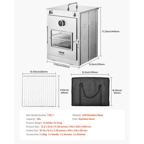 Faltbarer Campingofen Edelstahl Tragbare Campingküche 3 Ebenen Grill | EU