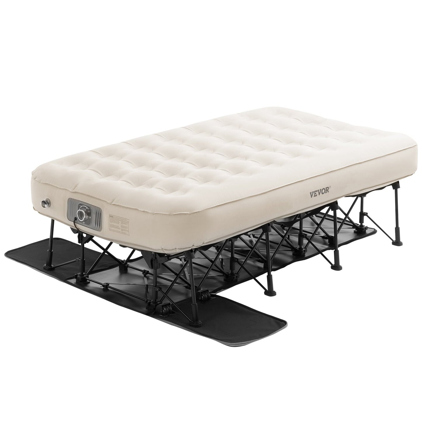Air mattress with frame and pump 1 person inflatable camping bed 300lbs