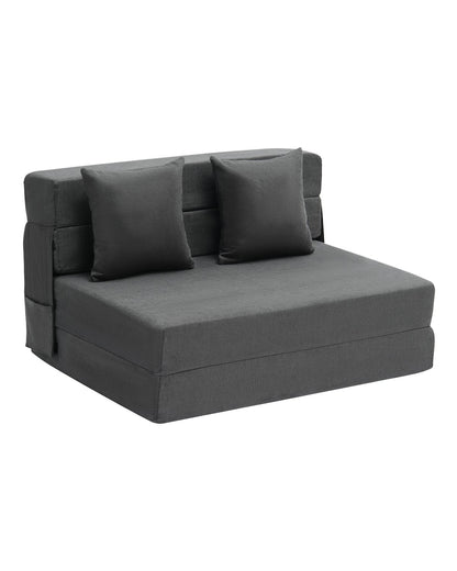 Folding sofa bed 3-in-1 folding sofa bed with 2 cushions dark grey twin