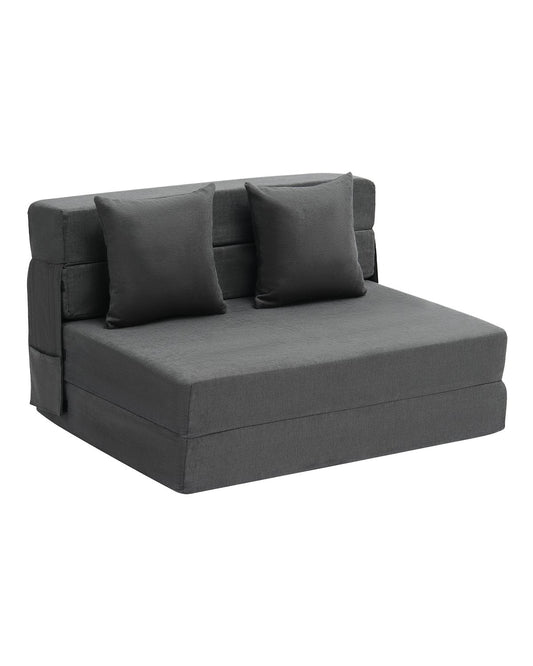 Folding sofa bed 3-in-1 folding sofa bed with 2 cushions dark grey twin
