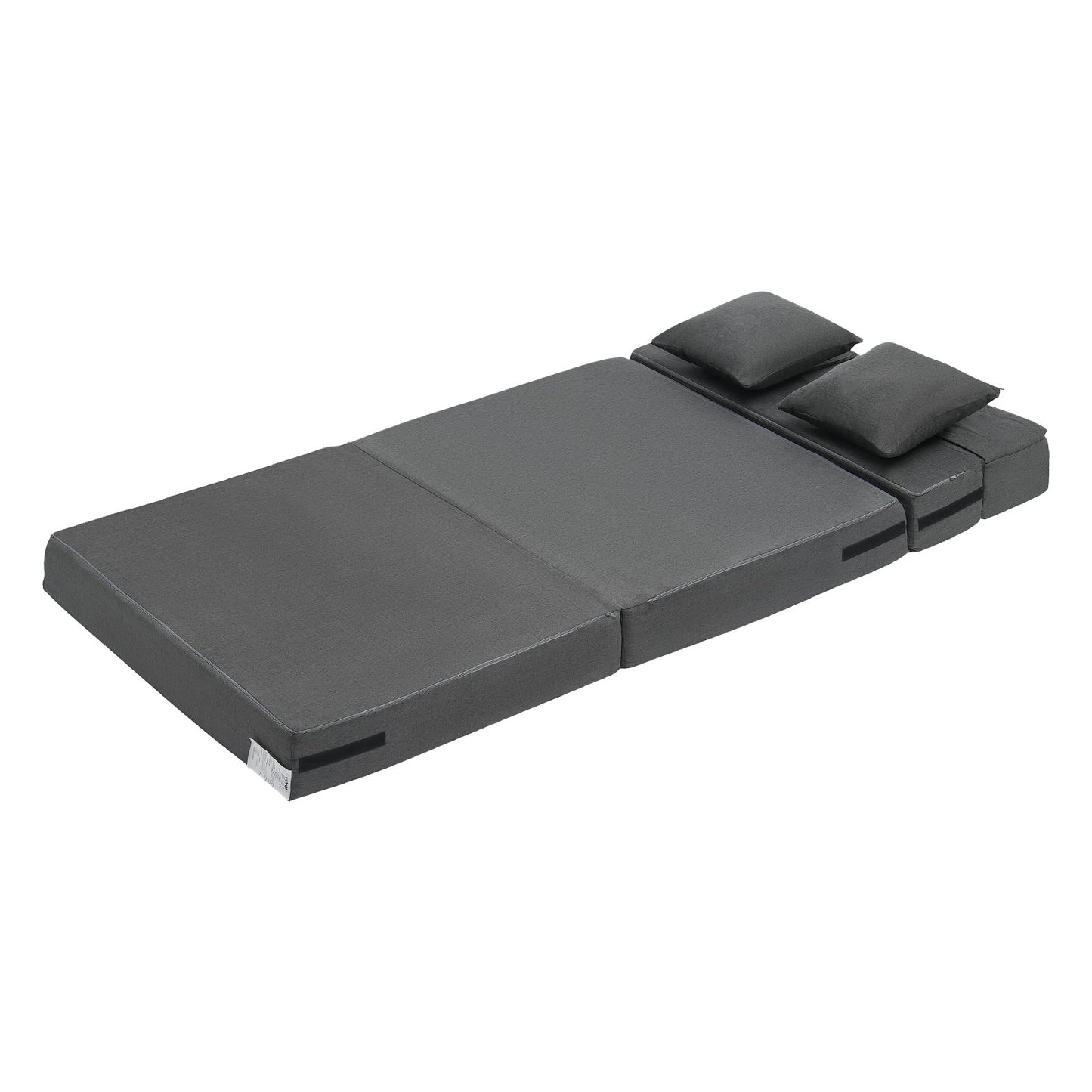 Folding sofa bed 3-in-1 folding sofa bed with 2 cushions dark grey twin