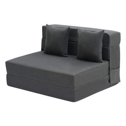 Folding sofa bed 3-in-1 folding sofa bed with 2 cushions dark grey twin