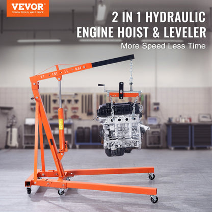 Motorlyftslyftare 4400 LBS/2 TON Cherry Picker Shop Kran lastlyftsverktyg