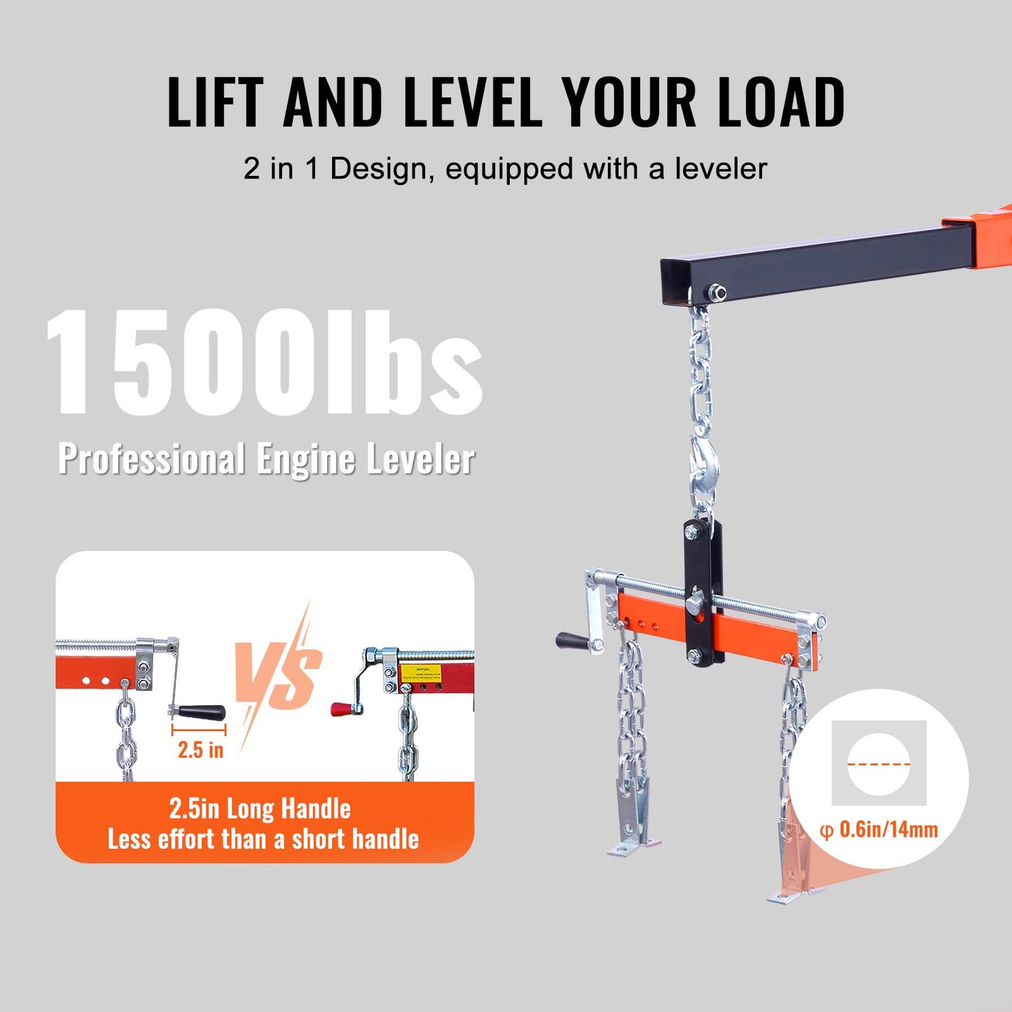 Motorlyftslyftare 4400 LBS/2 TON Cherry Picker Shop Kran lastlyftsverktyg