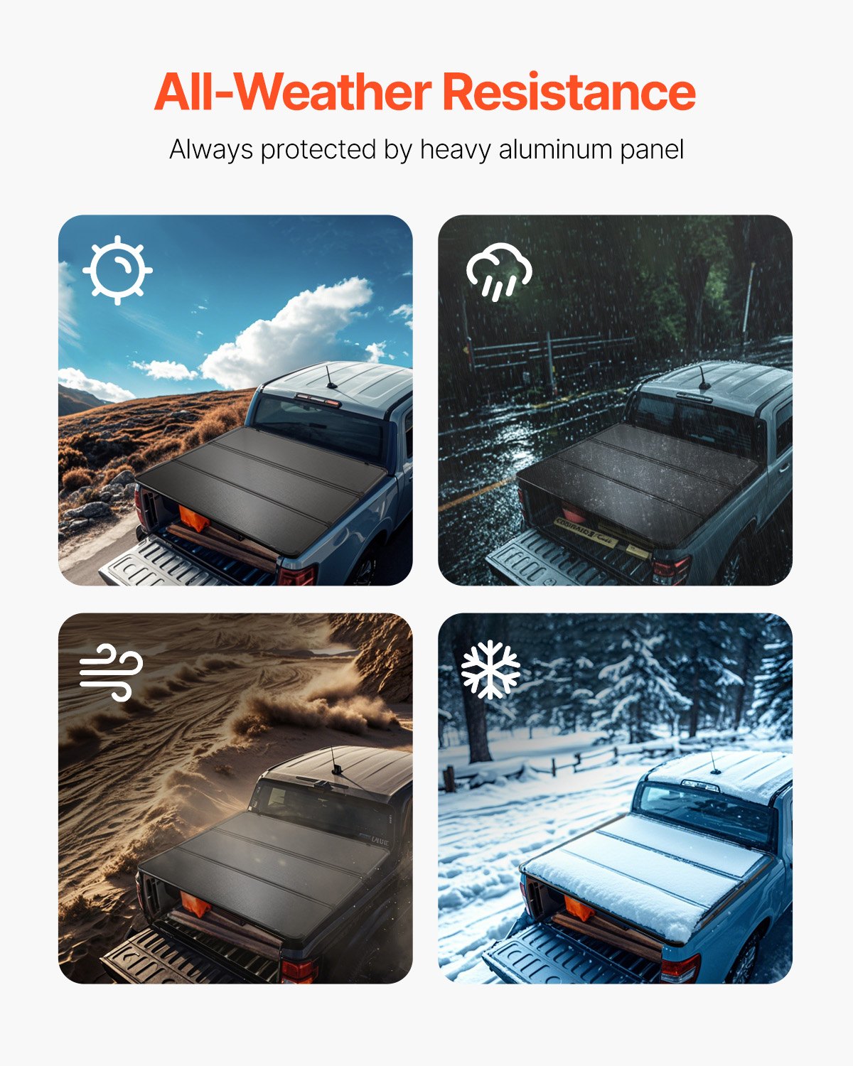 Tri-Fold Tonneau Cover Truck Bed Cover för 2015-2024 Ford F-150 LED Light