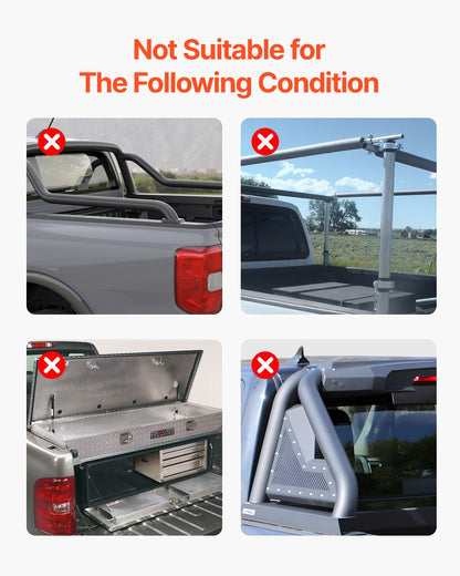 Tri-Fold Tonneau Cover Truck Bed Cover för 2015-2024 Ford F-150 LED Light