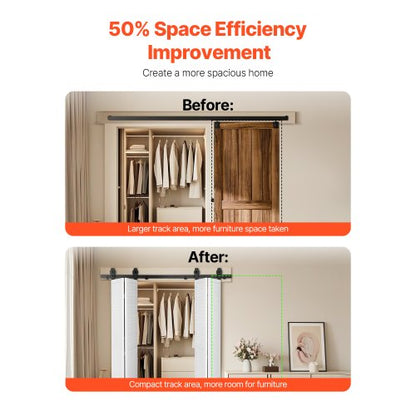 Folding Sliding Door Track Kit 60" For Four 14" Doors | EU