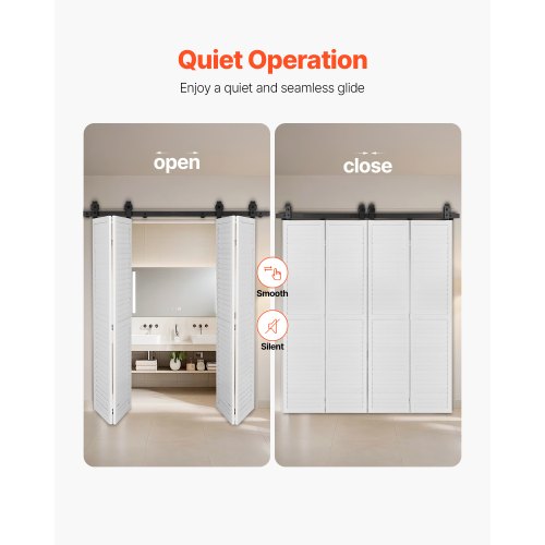 Folding Sliding Door Track Kit 60" For Four 14" Doors | EU