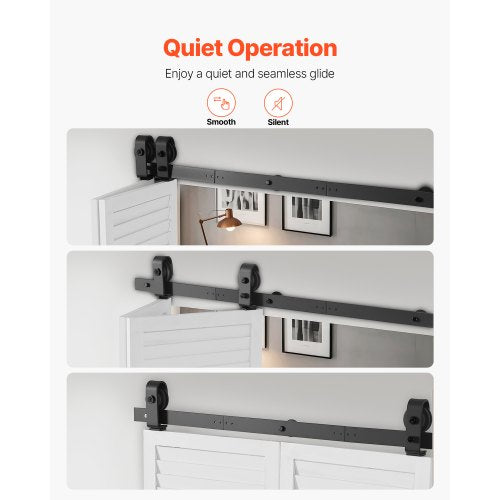 Folding Sliding Door Track Kit, 40" for Two 18" Doors | EU