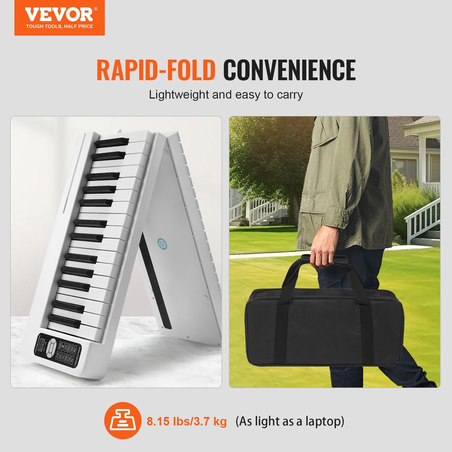 61 Key Folding Keyboard Piano Portable Foldable Piano Bluetooth MIDI Vit