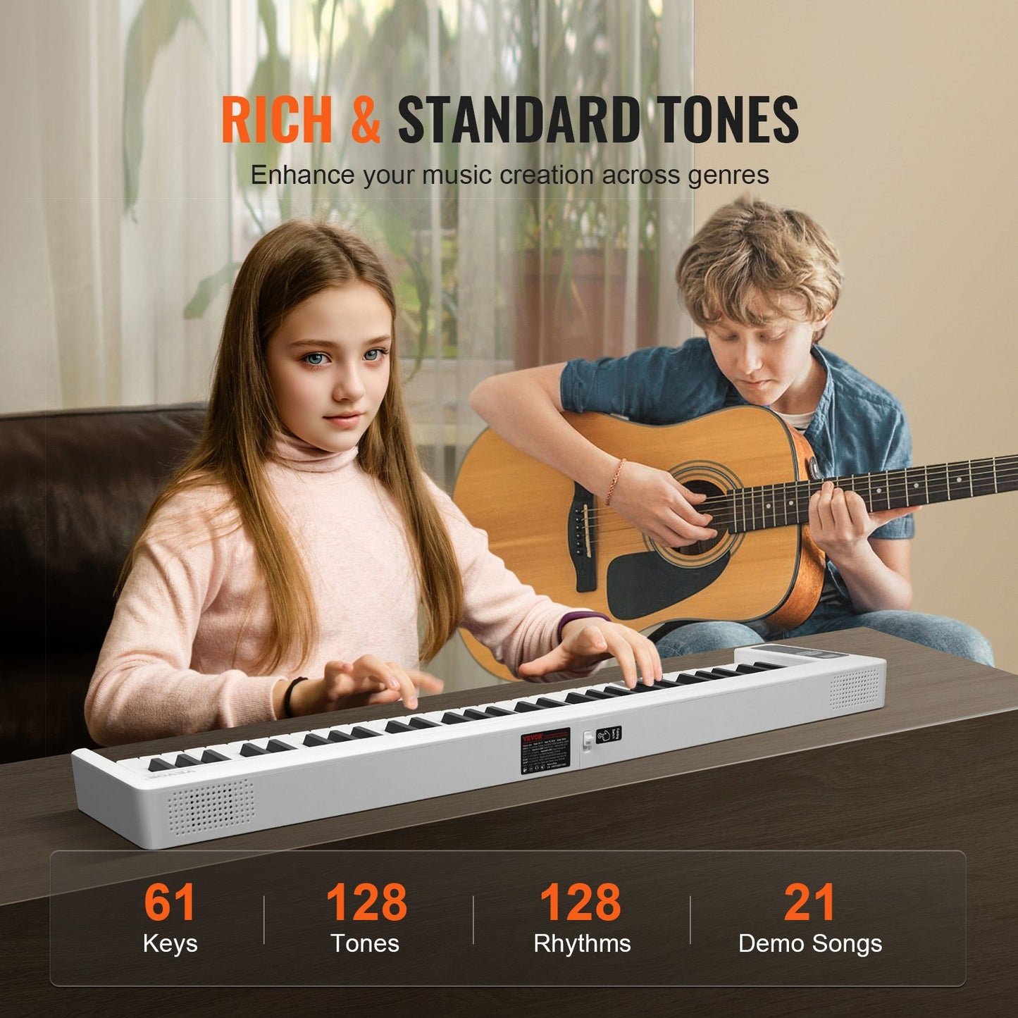 61 Key Folding Keyboard Piano Portable Foldable Piano Bluetooth MIDI Vit