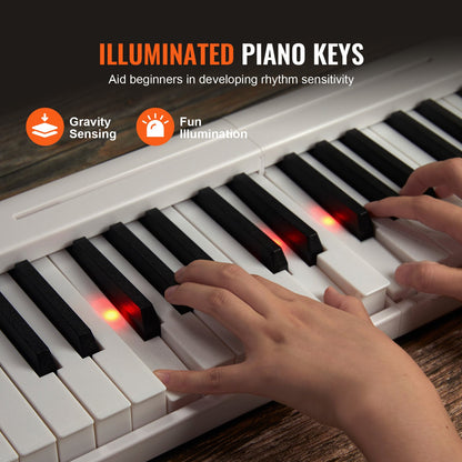 61 Key Folding Keyboard Piano Portable Foldable Piano Bluetooth MIDI Vit