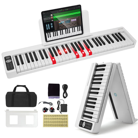 61 Key Folding Keyboard Piano Portable Foldable Piano Bluetooth MIDI Vit