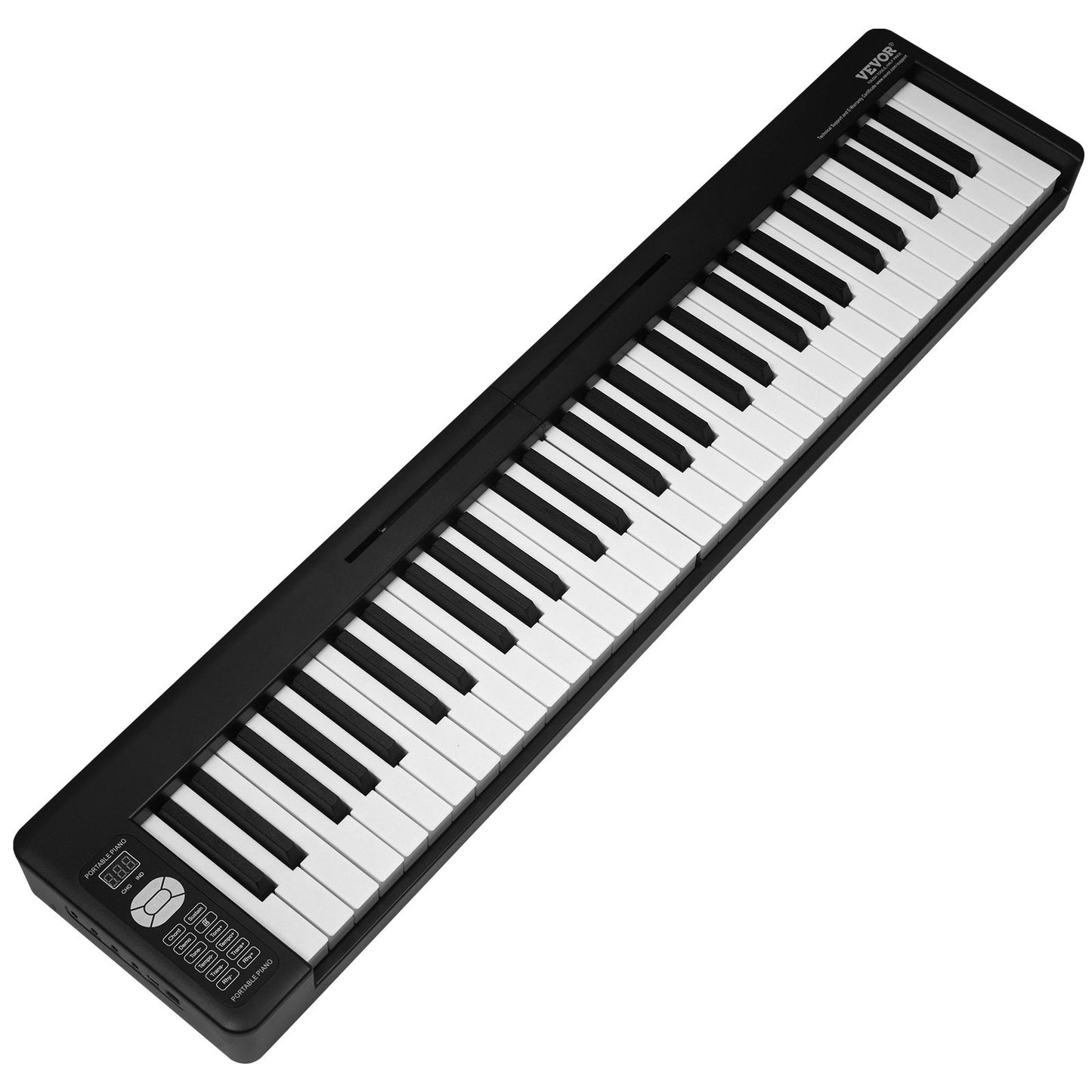 61 Key Folding Keyboard Piano Portable Foldable Piano Bluetooth MIDI Svart