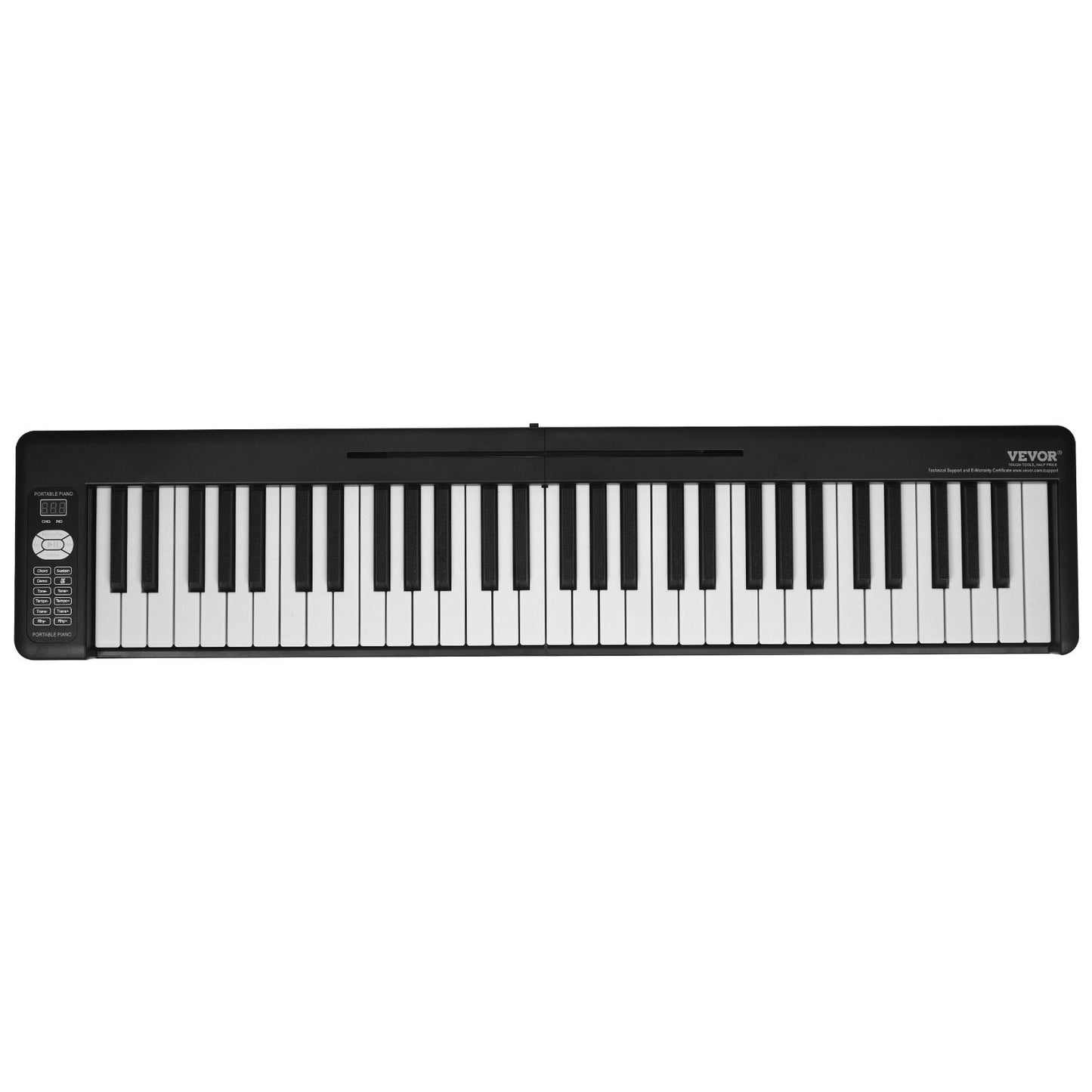 61 Key Folding Keyboard Piano Portable Foldable Piano Bluetooth MIDI Svart