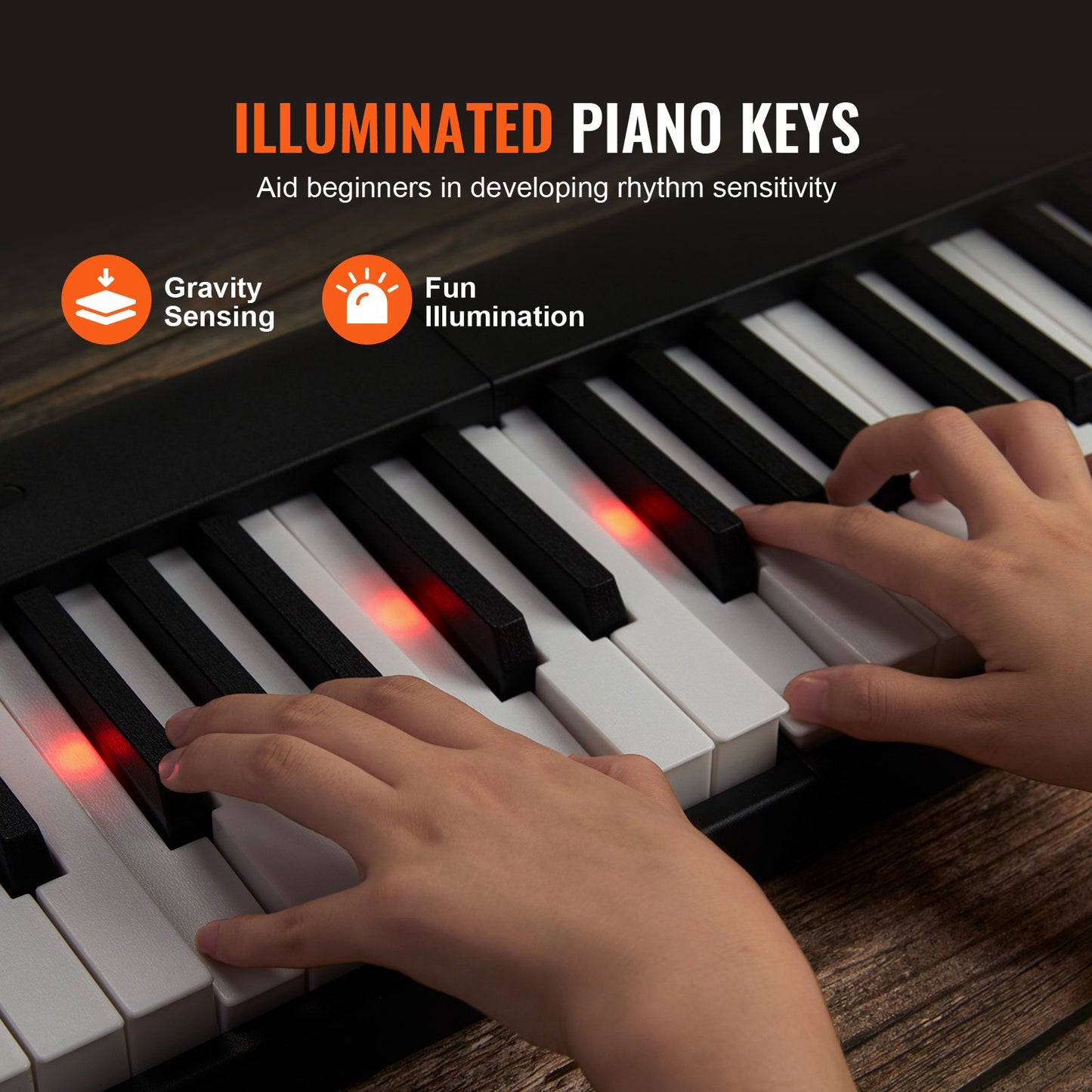 88 Key Folding Keyboard Piano Portable Foldable Piano Bluetooth MIDI Svart