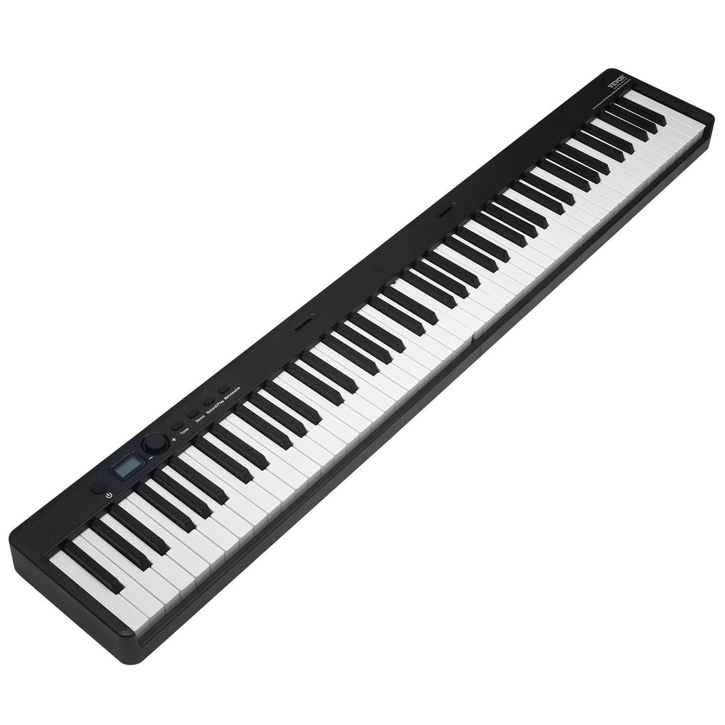88 Key Folding Keyboard Piano Portable Foldable Piano Bluetooth MIDI Svart