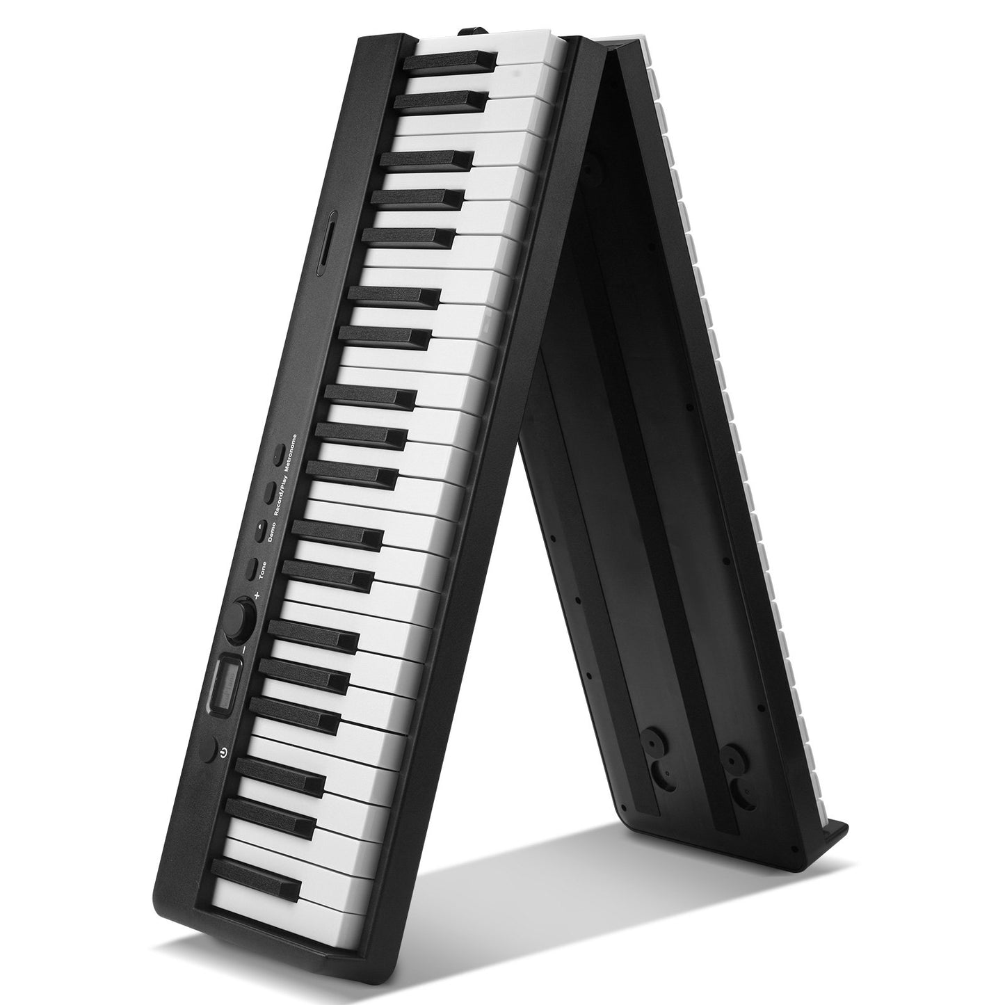 88 Key Folding Keyboard Piano Portable Foldable Piano Bluetooth MIDI Svart