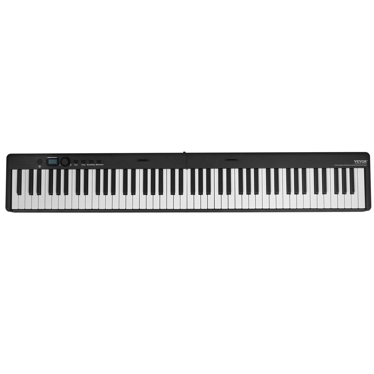 88 Key Folding Keyboard Piano Portable Foldable Piano Bluetooth MIDI Svart