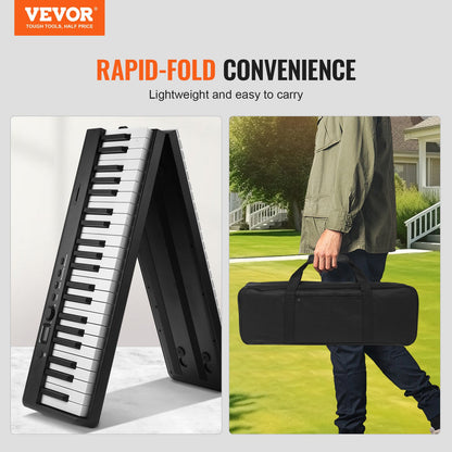 88 Key Folding Keyboard Piano Portable Foldbar Bluetooth MIDI med stativ