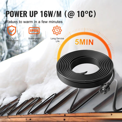 Selbstregulierendes Rohrheizkabel 9m 16W/m Heizband für Rohrdach