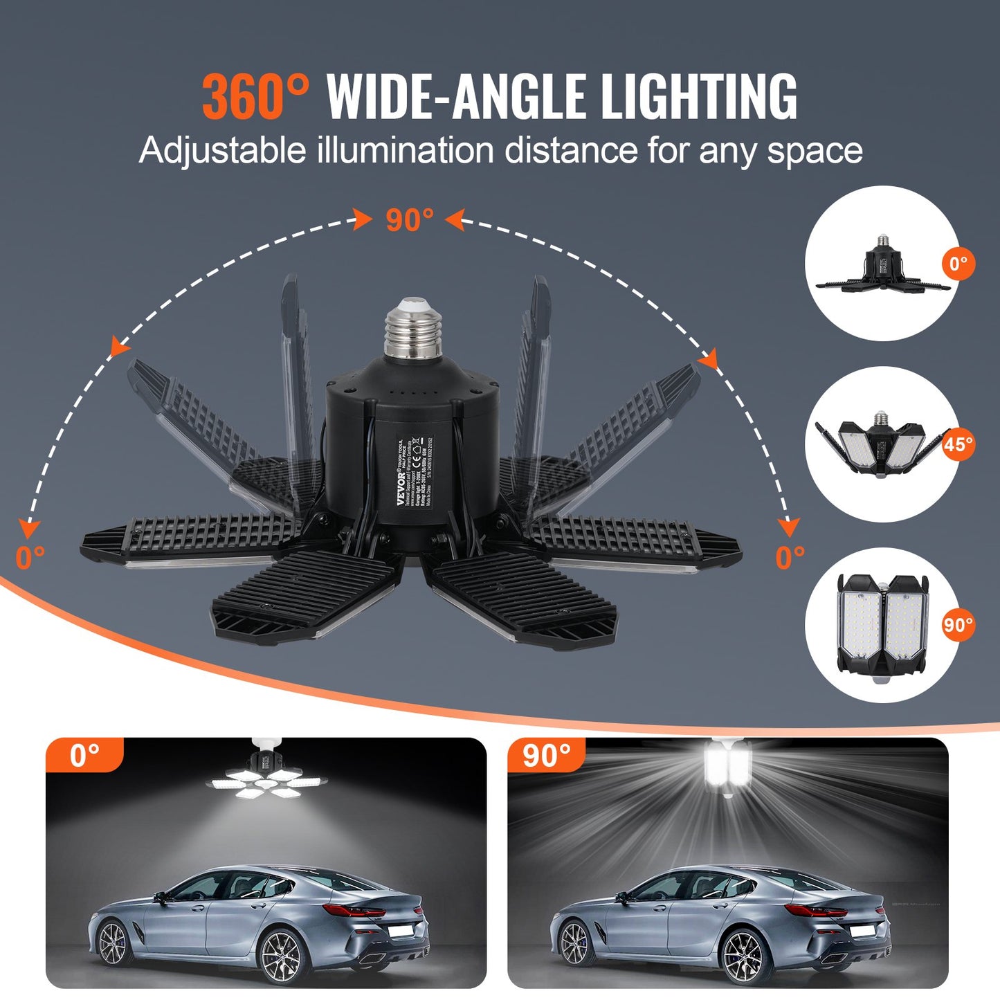 LED Garagelampa 15000LM 2-pack Deformerbar Bright Shop-taklampa