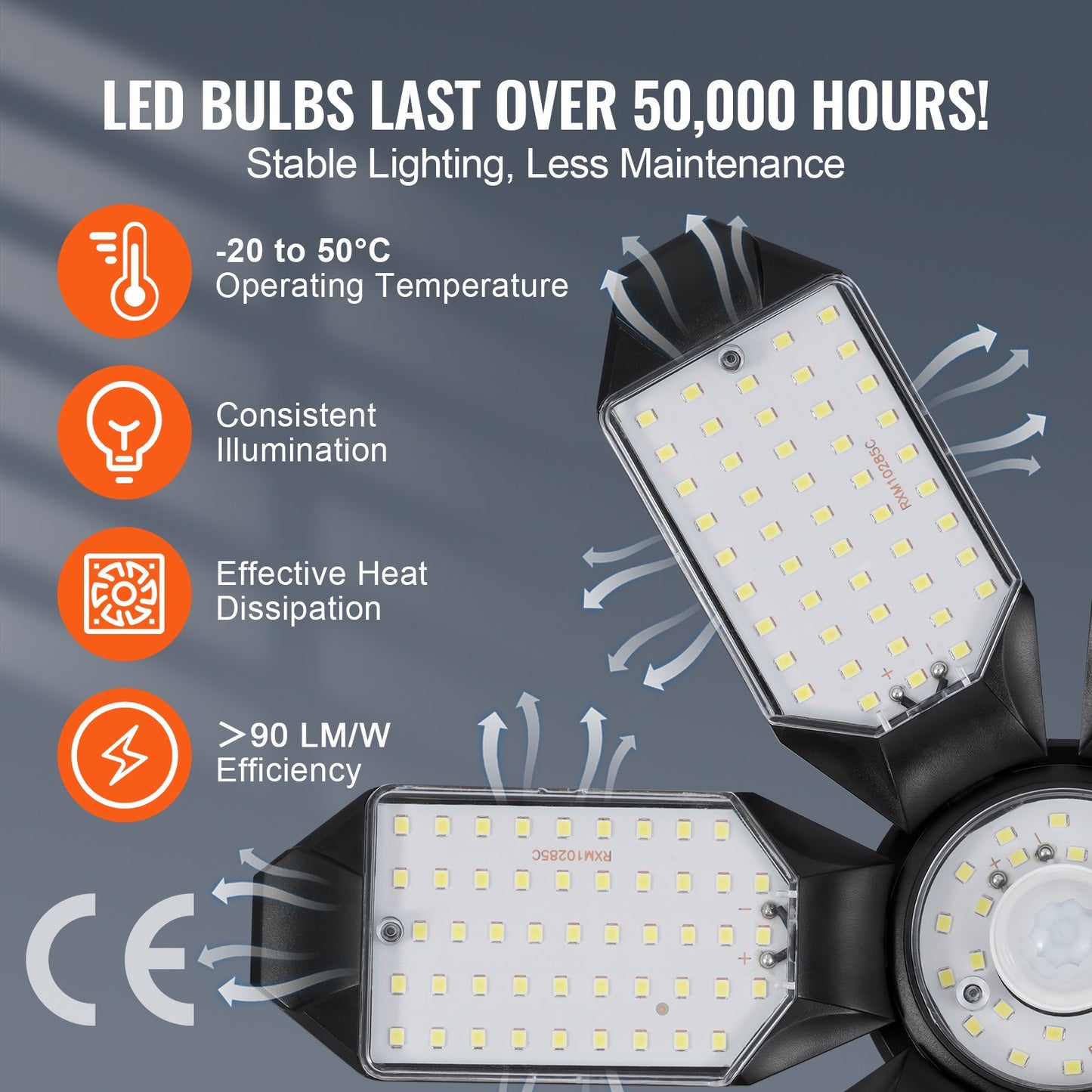 LED Garagelampa 15000LM 2-pack Deformerbar Bright Shop-taklampa