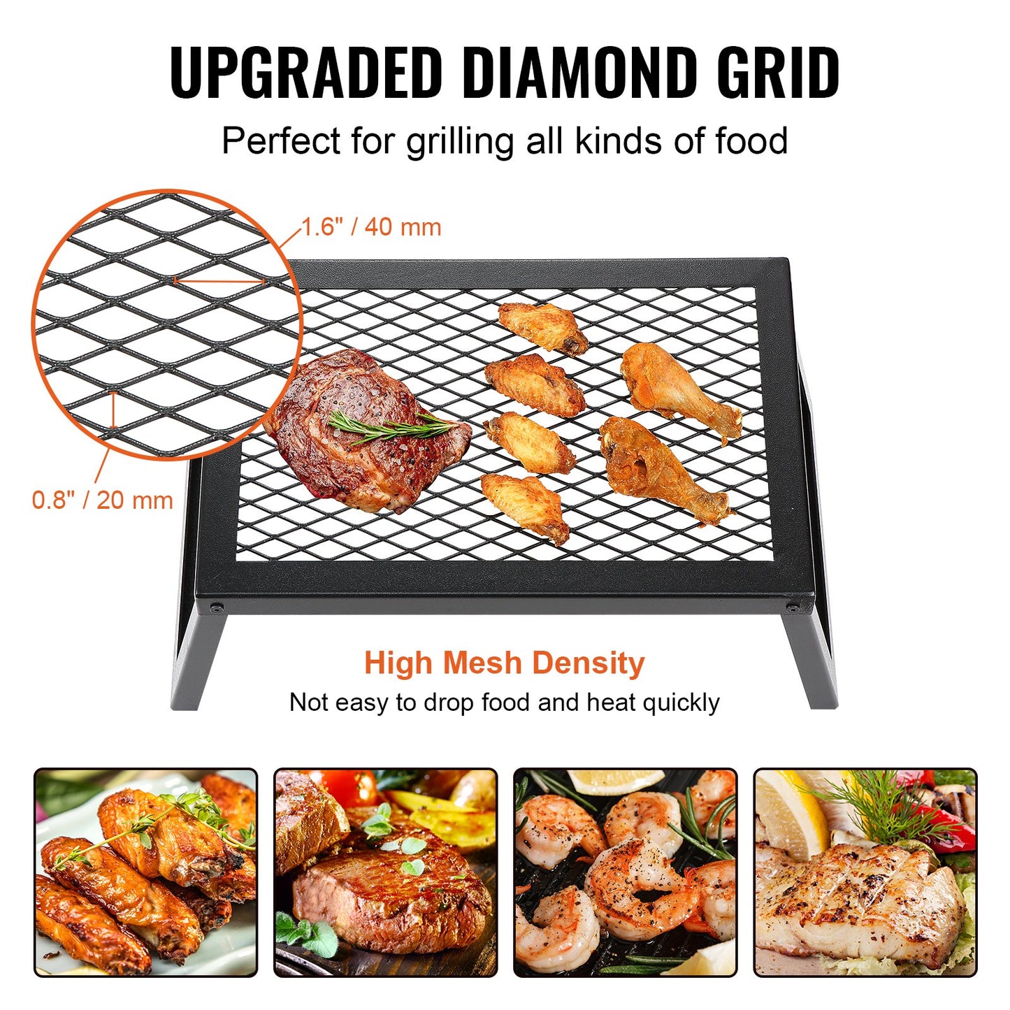 Folding Campfire Grill Bärbar Camping Fire Pit Stål Utomhus BBQ Picknick