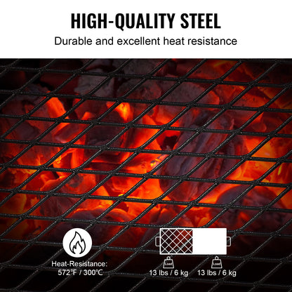 Folding Campfire Grill, Heavy Duty Steel Mesh Galler, 57 cm Portabla campinggaller över eldstaden, lägereldsmatlagningsutrustning med benbärväska, grillstativ för utomhusmatlagning med öppen låga