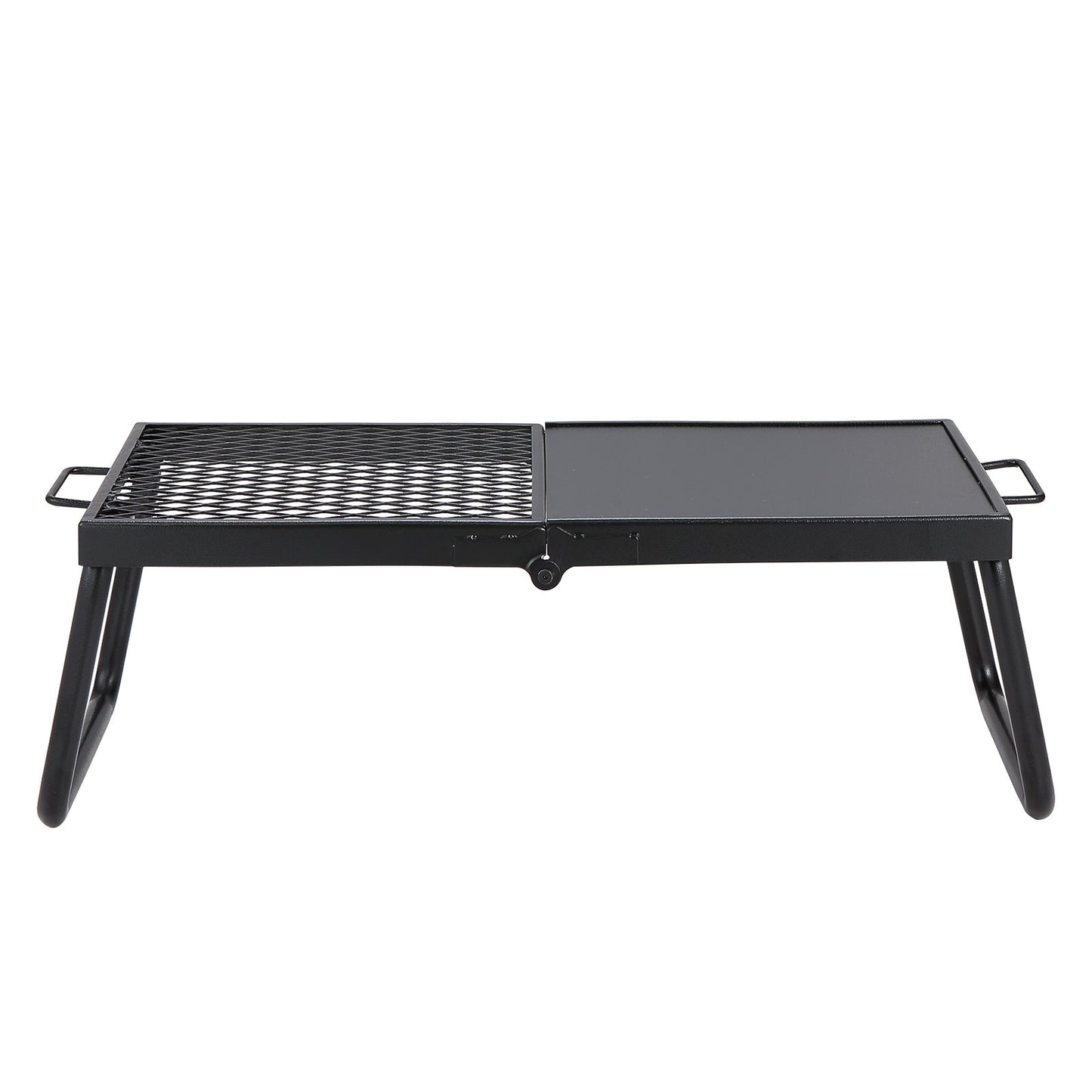 Folding Campfire Grill, Heavy Duty Steel Mesh Galler, 57 cm Portabla campinggaller över eldstaden, lägereldsmatlagningsutrustning med benbärväska, grillstativ för utomhusmatlagning med öppen låga