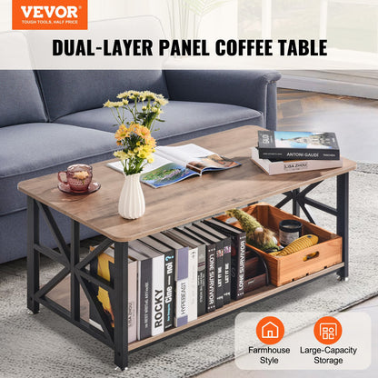 40" Farmhouse Soffbord Rektangulärt bord med öppet förvaringsfack