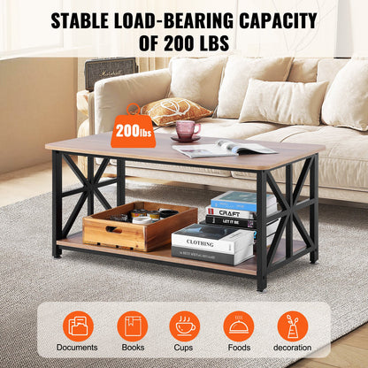 40" Farmhouse Soffbord Rektangulärt bord med öppet förvaringsfack