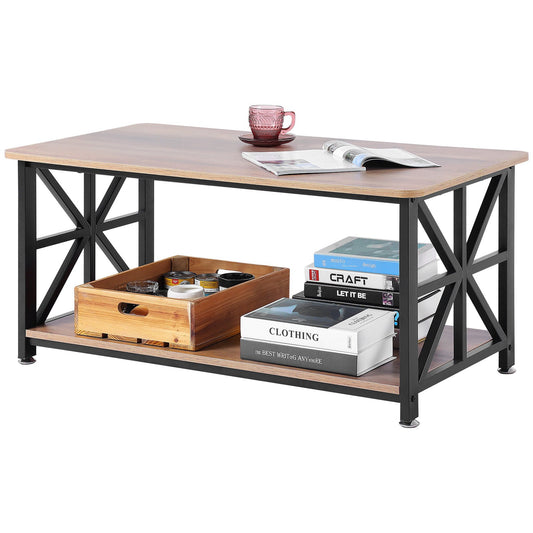 40" Farmhouse Soffbord Rektangulärt bord med öppet förvaringsfack
