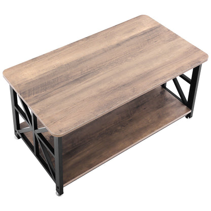 40" Farmhouse Soffbord Rektangulärt bord med öppet förvaringsfack