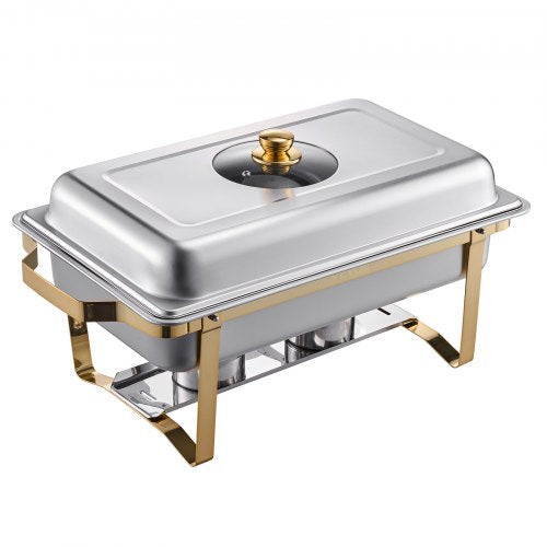 8 Qt 4er-Pack rechteckiges Chafing Dish Buffet-Set Pfanne in voller Größe Edelstahl | EU