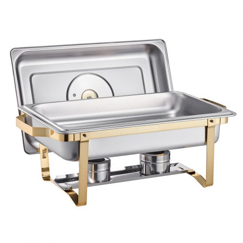8 Qt 4er-Pack rechteckiges Chafing Dish Buffet-Set Pfanne in voller Größe Edelstahl | EU