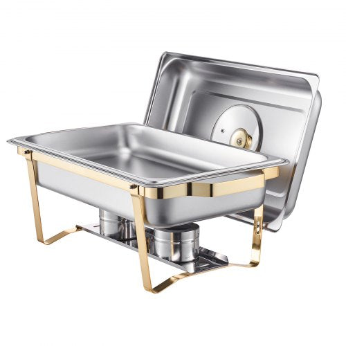 8 Qt 4er-Pack rechteckiges Chafing Dish Buffet-Set Pfanne in voller Größe Edelstahl | EU