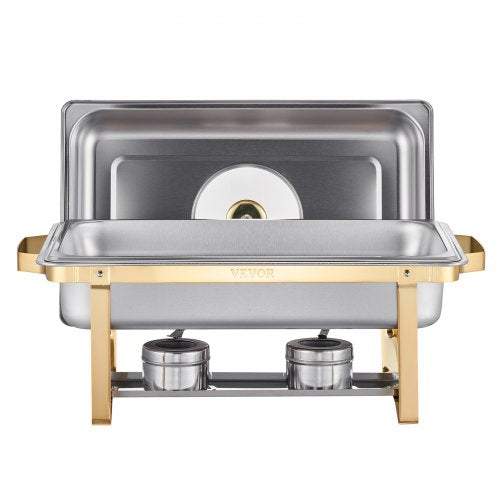 8 Qt 4er-Pack rechteckiges Chafing Dish Buffet-Set Pfanne in voller Größe Edelstahl | EU