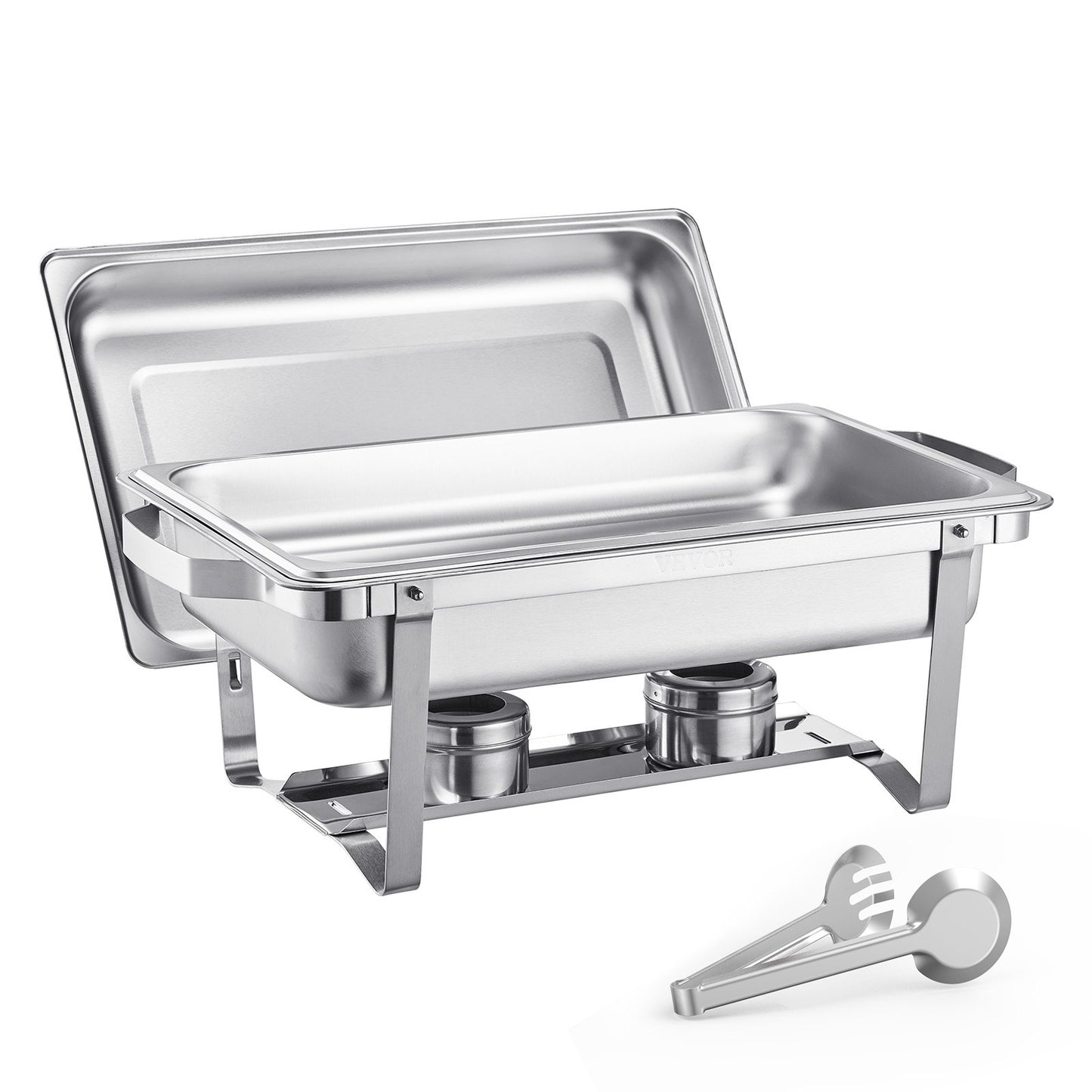 8 Qt 4-pack rectangle chafing dish buffet set full size pan stainless steel