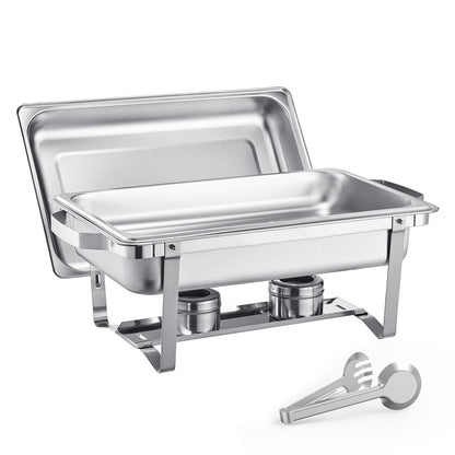 8 Qt 4-pack rectangle chafing dish buffet set full size pan stainless steel